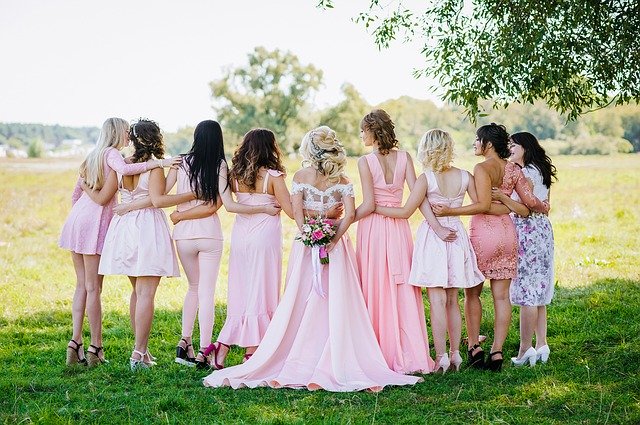 bride and her girls